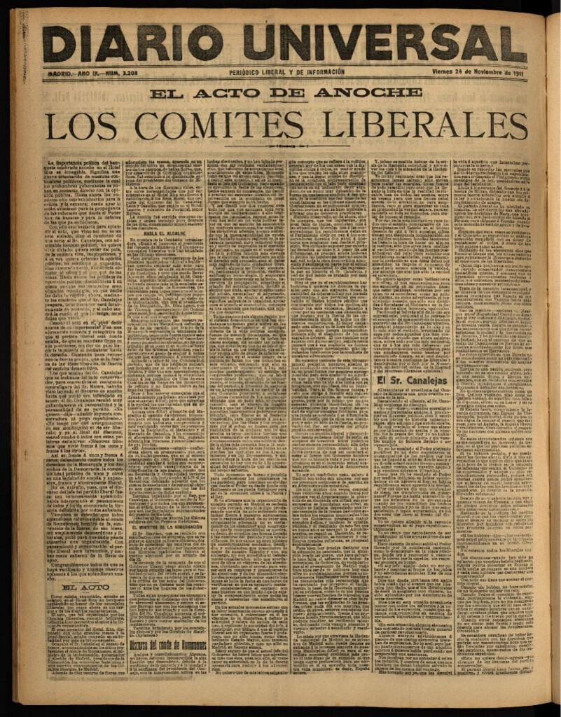 Miniatura de Diario Universal del 24 de noviembre de 1911