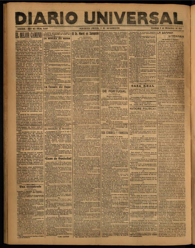 Miniatura de Diario Universal del 3 de diciembre de 1911