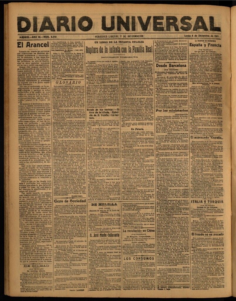 Miniatura de Diario Universal del 4 de diciembre de 1911
