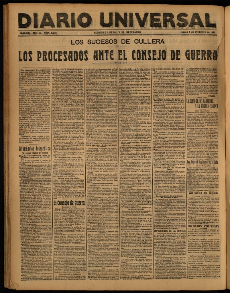 Miniatura de Diario Universal del 7 de diciembre de 1911