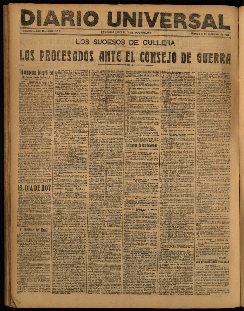 Miniatura de Diario Universal del 8 de diciembre de 1911
