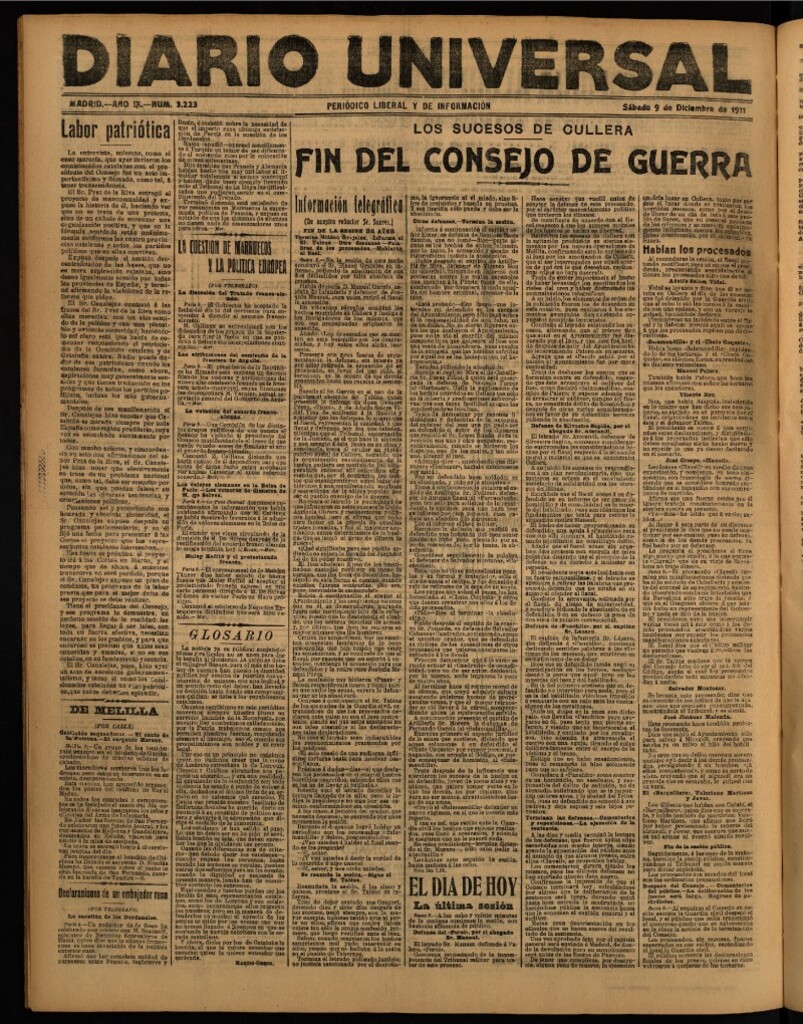 Miniatura de Diario Universal del 9 de diciembre de 1911