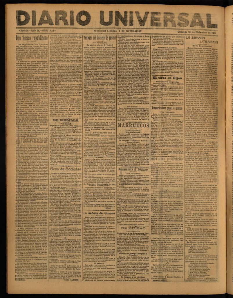 Miniatura de Diario Universal del 10 de diciembre de 1911