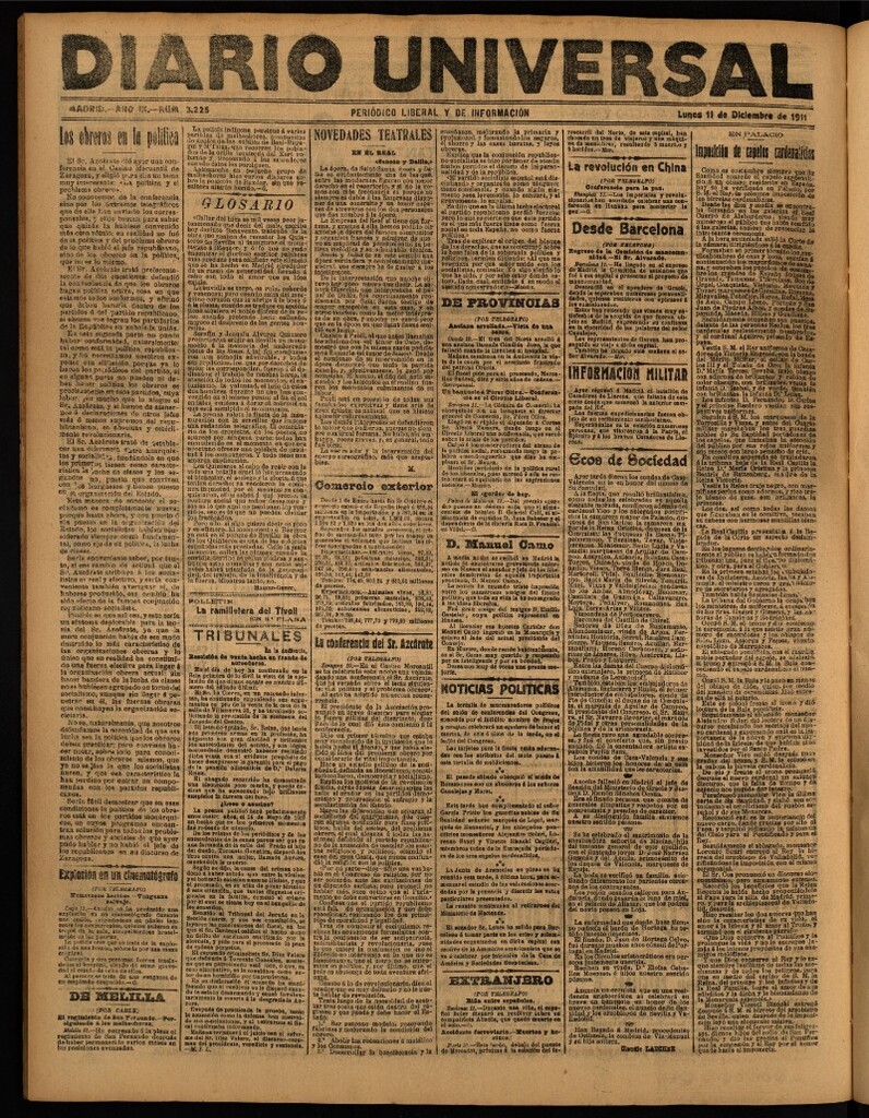 Miniatura de Diario Universal del 11 de diciembre de 1911