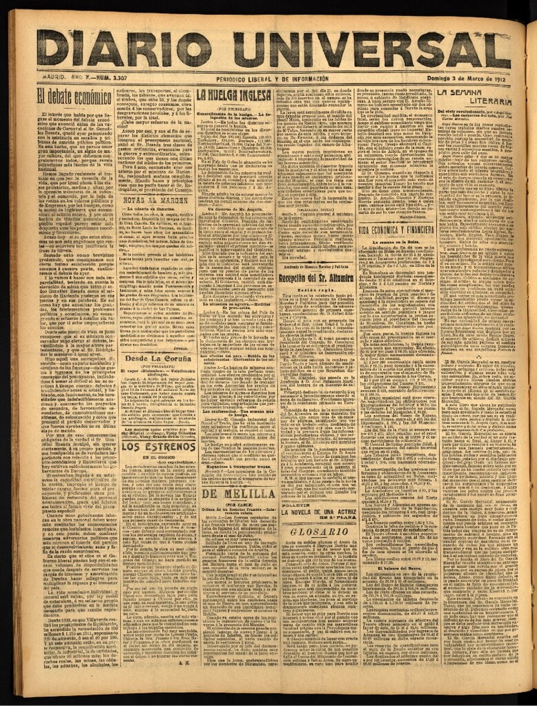 Miniatura de Diario Universal del 3 de marzo de 1912
