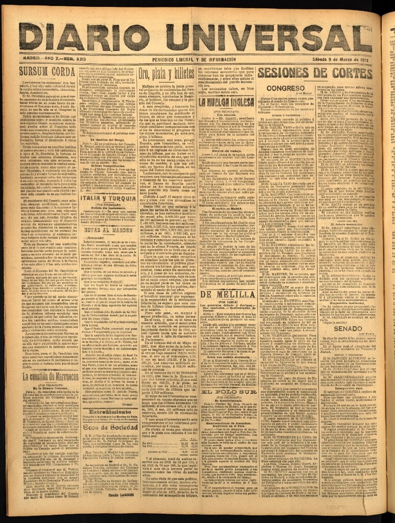 Miniatura de Diario Universal del 9 de marzo de 1912