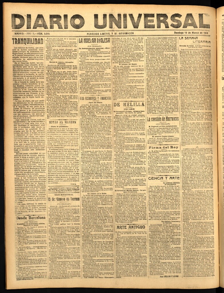Miniatura de Diario Universal del 10 de marzo de 1912