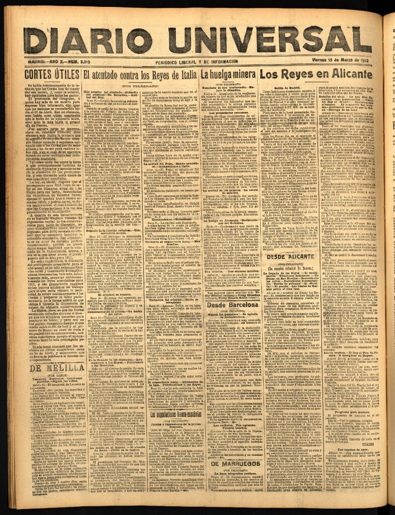 Miniatura de Diario Universal del 15 de marzo de 1912