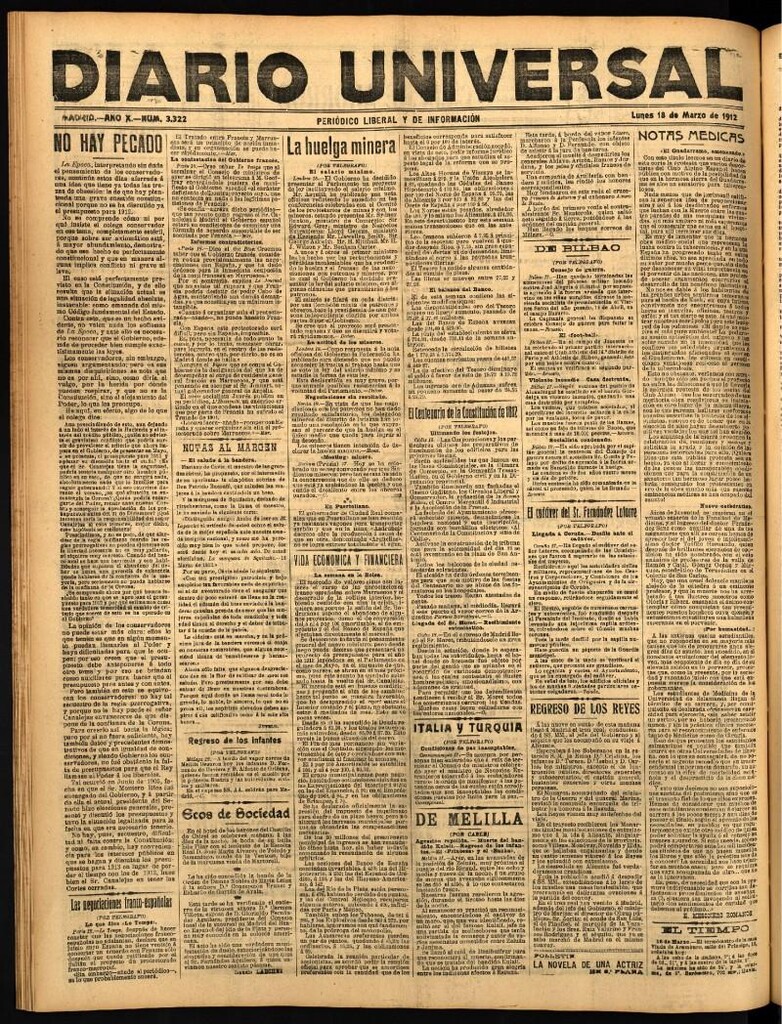 Miniatura de Diario Universal del 18 de marzo de 1912