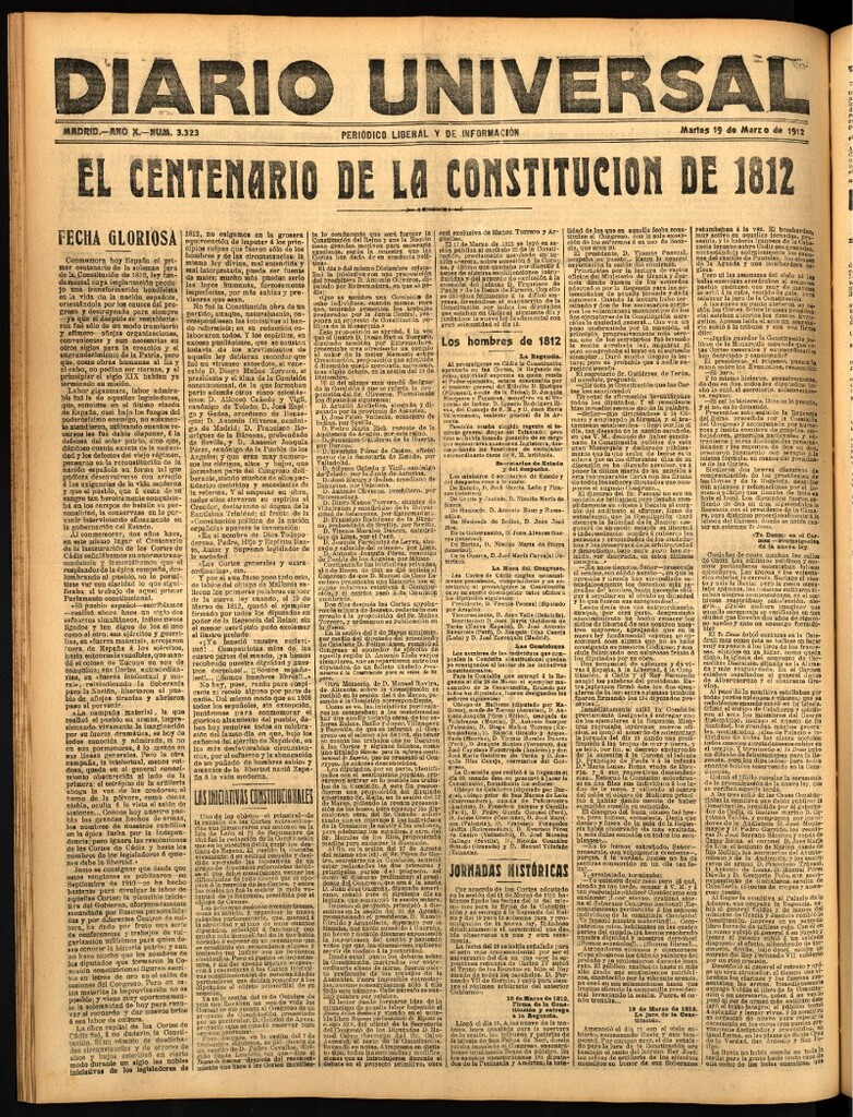 Miniatura de Diario Universal del 19 de marzo de 1912