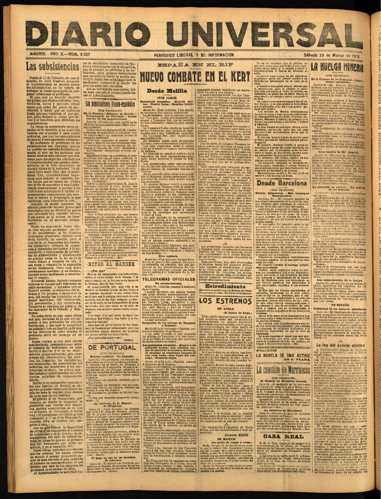 Miniatura de Diario Universal del 23 de marzo de 1912
