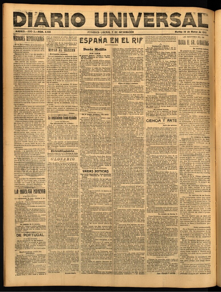 Miniatura de Diario Universal del 26 de marzo de 1912