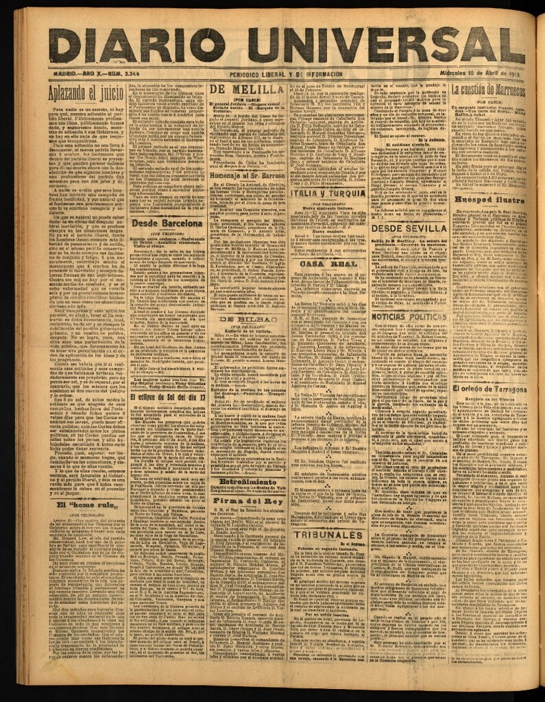 Miniatura de Diario Universal del 10 de abril de 1912
