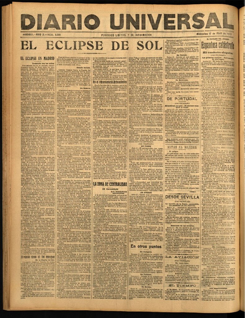 Miniatura de Diario Universal del 17 de abril de 1912