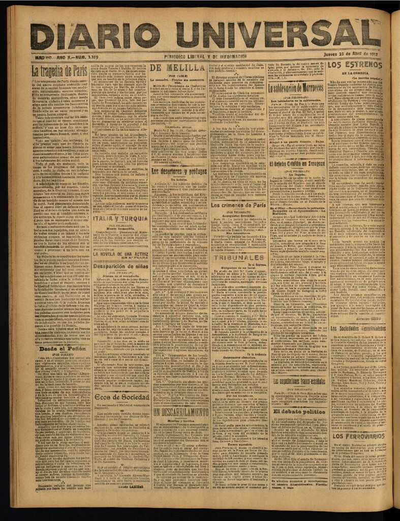 Miniatura de Diario Universal del 25 de abril de 1912