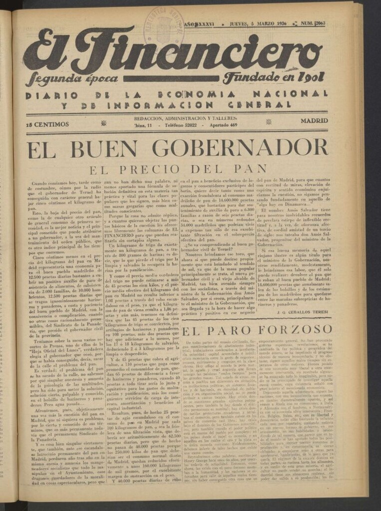 Miniatura de El Financiero del 5 de marzo de 1936