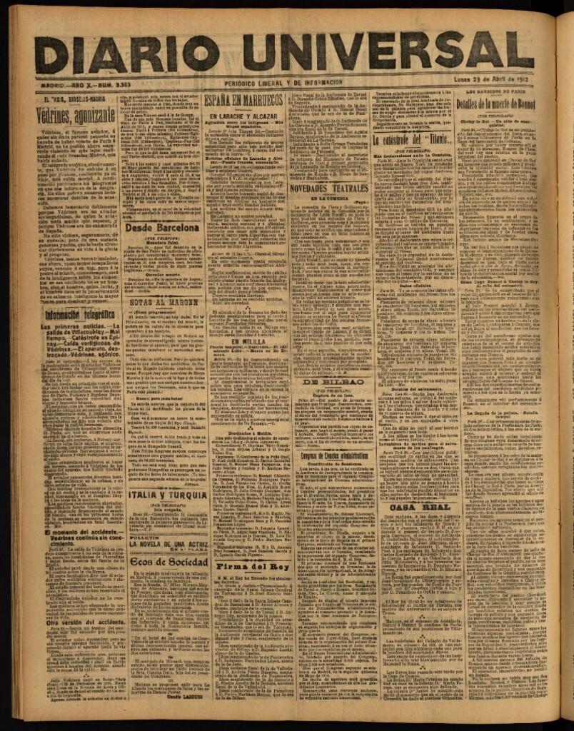 Miniatura de Diario Universal del 29 de abril de 1912