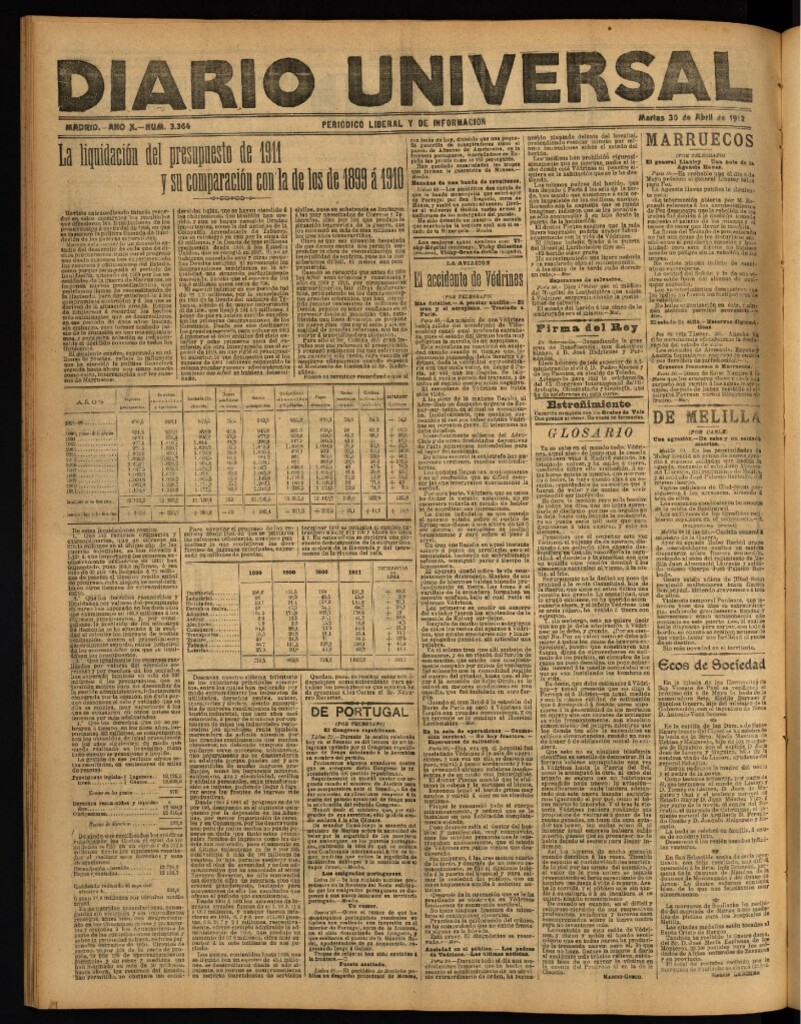 Miniatura de Diario Universal del 30 de abril de 1912