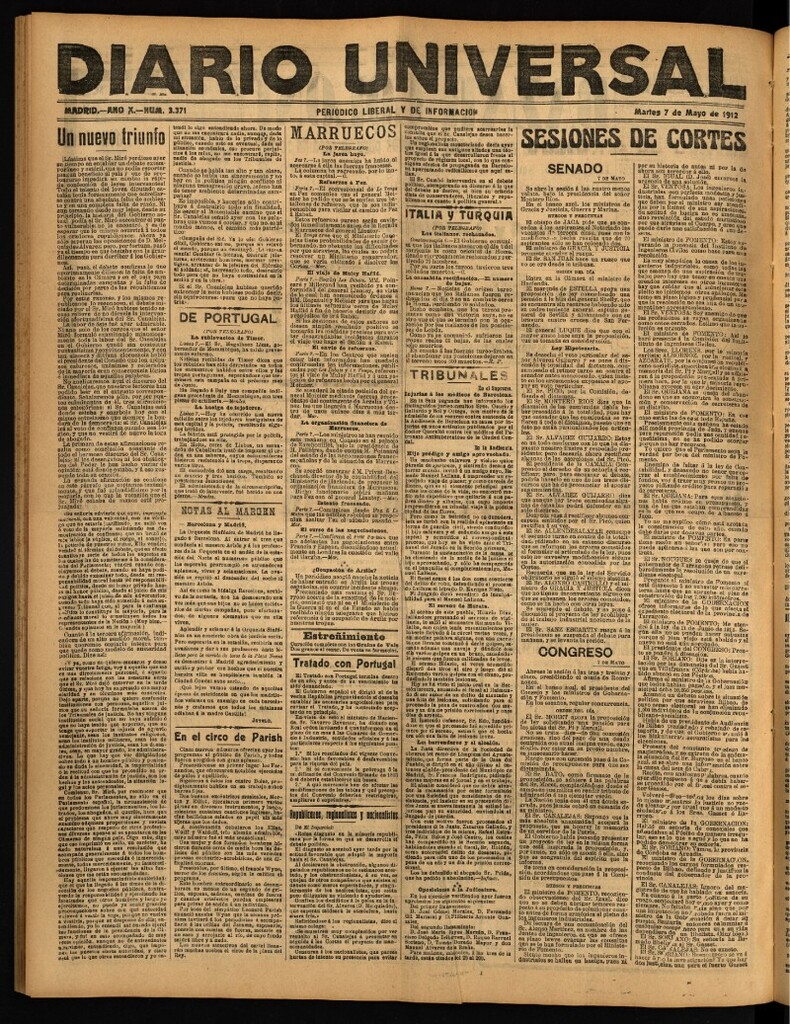 Miniatura de Diario Universal del 7 de mayo de 1912