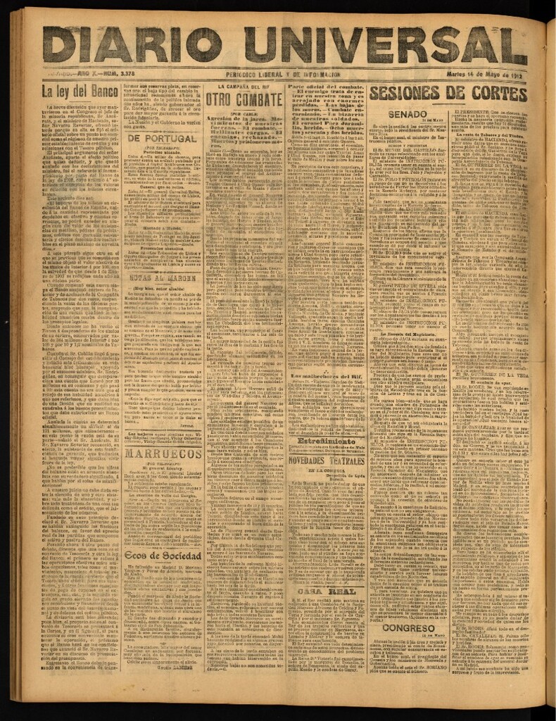 Miniatura de Diario Universal del 14 de mayo de 1912