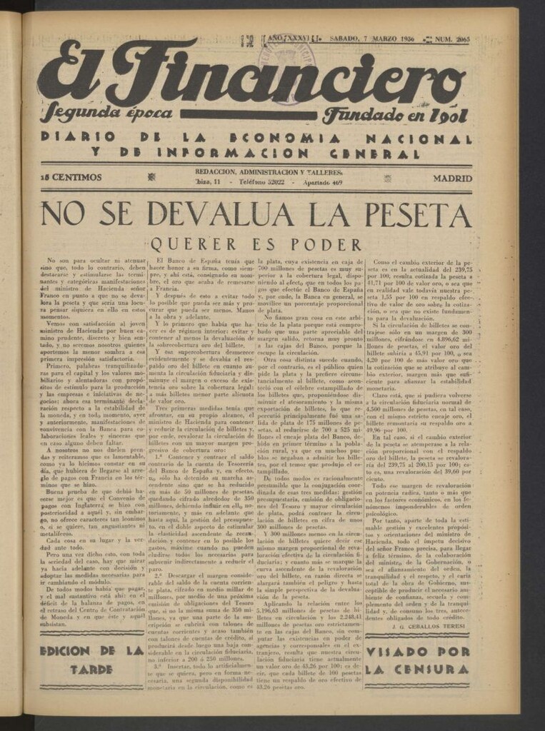 Miniatura de El Financiero del 7 de marzo de 1936