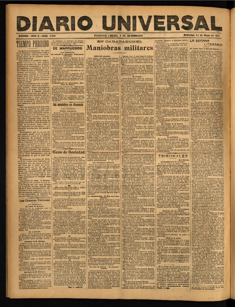 Miniatura de Diario Universal del 22 de mayo de 1912