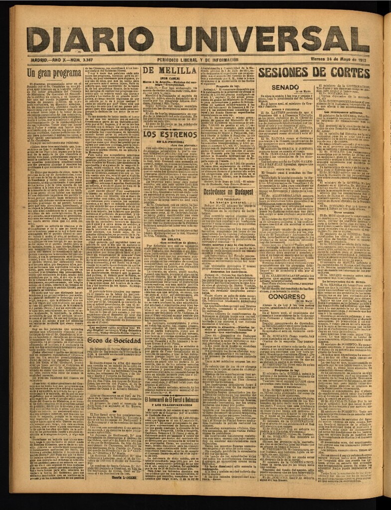 Miniatura de Diario Universal del 24 de mayo de 1912