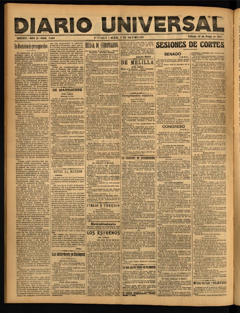 Miniatura de Diario Universal del 25 de mayo de 1912