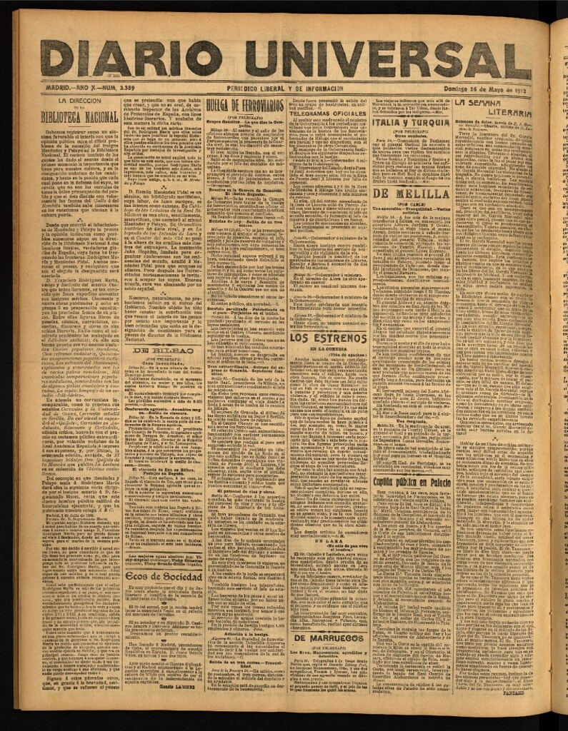 Miniatura de Diario Universal del 26 de mayo de 1912