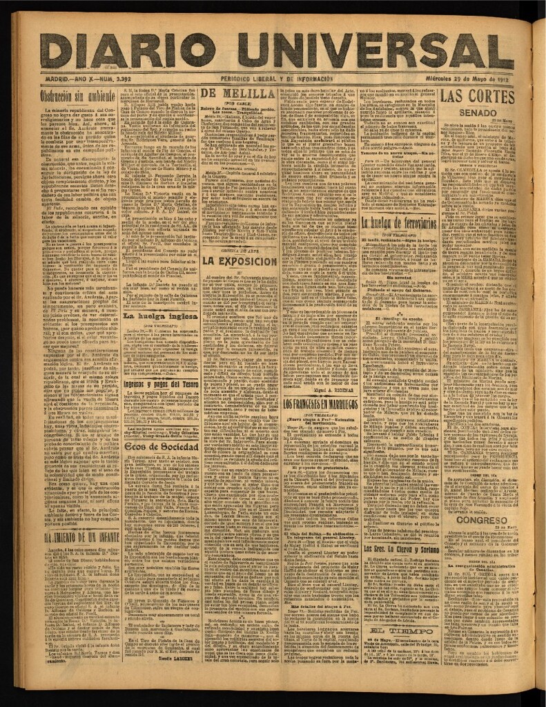 Miniatura de Diario Universal del 29 de mayo de 1912