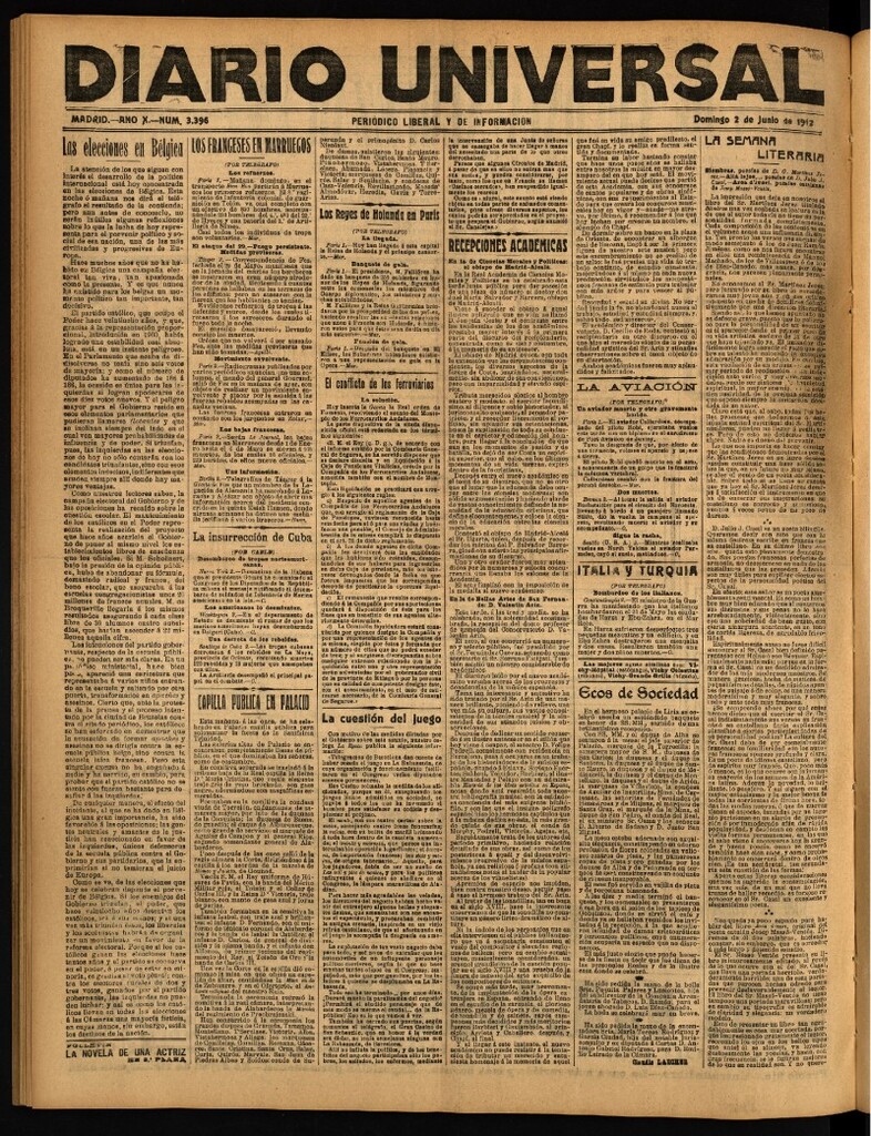 Miniatura de Diario Universal del 2 de junio de 1912
