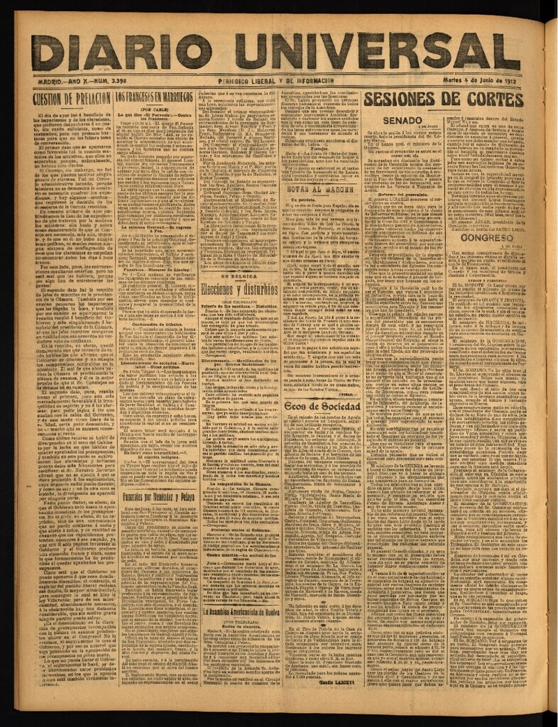 Miniatura de Diario Universal del 4 de junio de 1912
