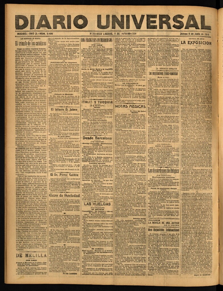Miniatura de Diario Universal del 6 de junio de 1912
