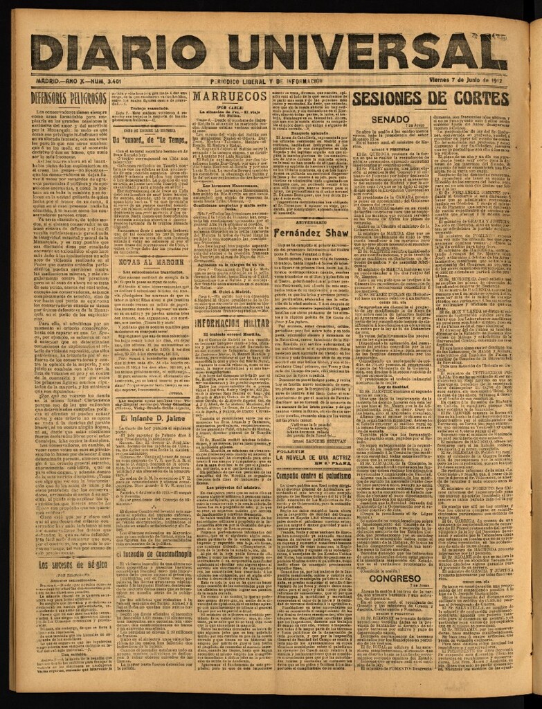 Miniatura de Diario Universal del 7 de junio de 1912