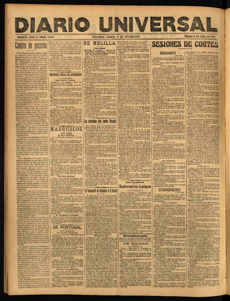 Miniatura de Diario Universal del 8 de junio de 1912