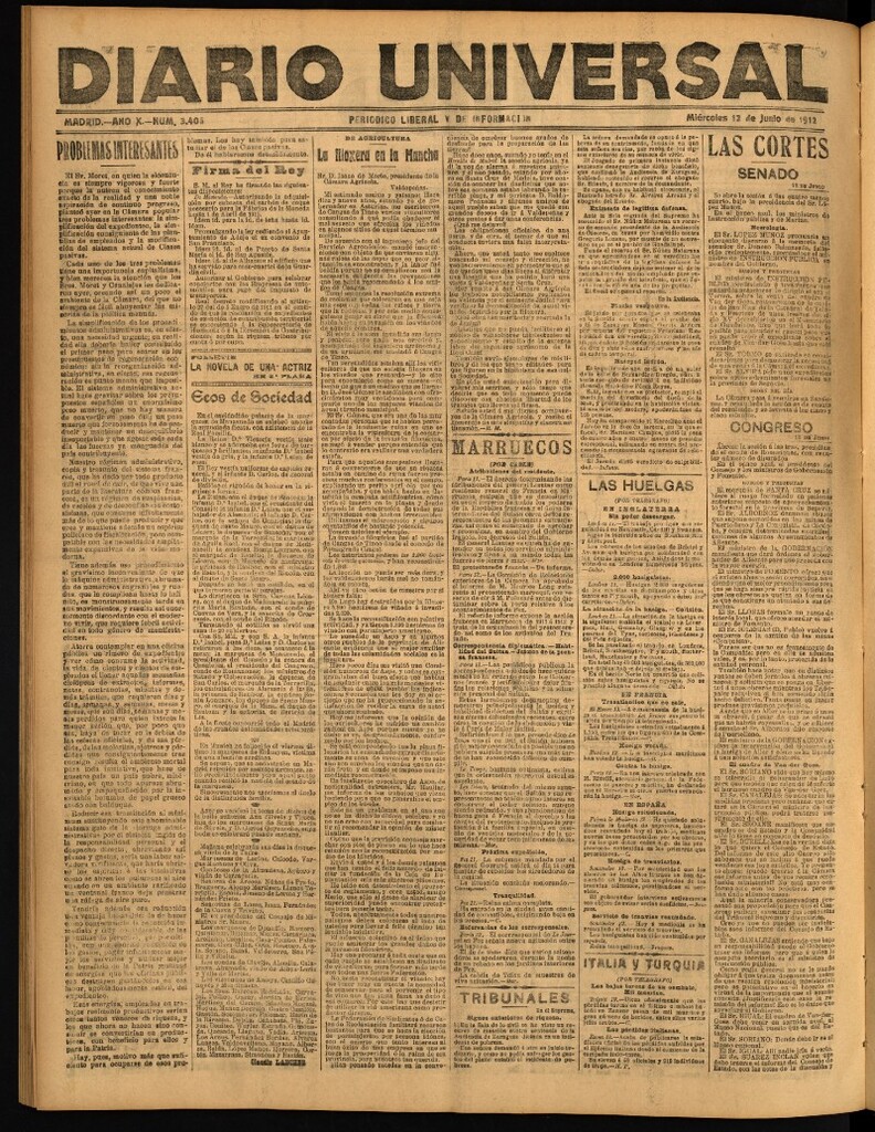 Miniatura de Diario Universal del 12 de junio de 1912