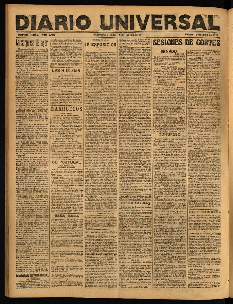 Miniatura de Diario Universal del 14 de junio de 1912