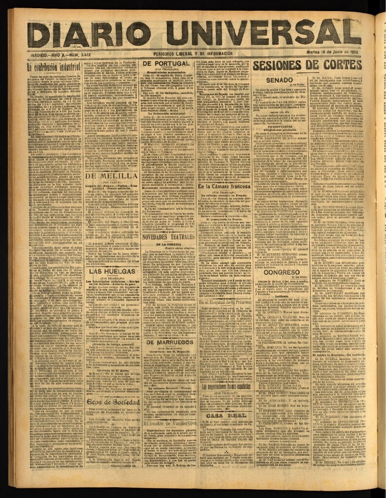 Miniatura de Diario Universal del 18 de junio de 1912
