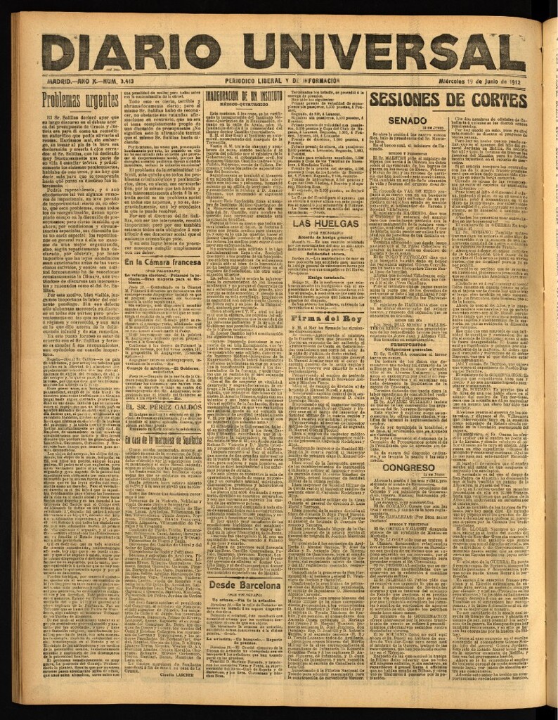 Miniatura de Diario Universal del 19 de junio de 1912