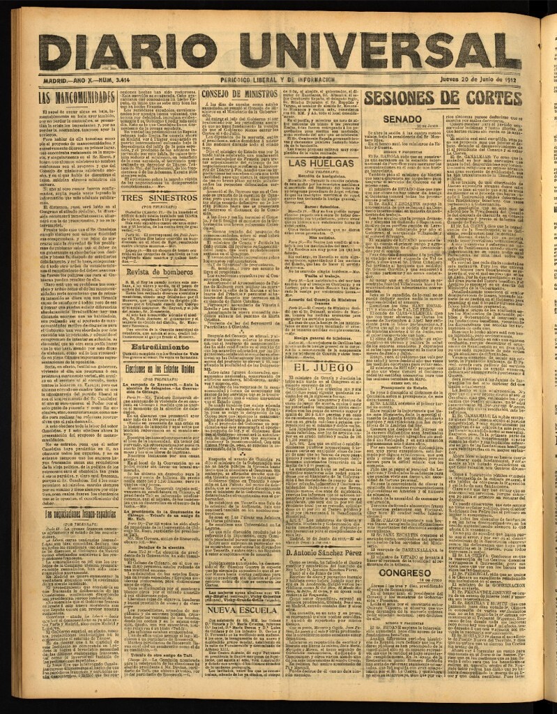 Miniatura de Diario Universal del 20 de junio de 1912