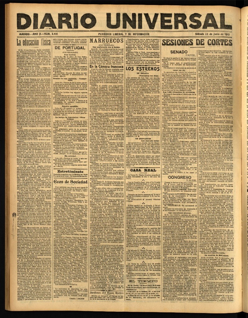 Miniatura de Diario Universal del 22 de junio de 1912
