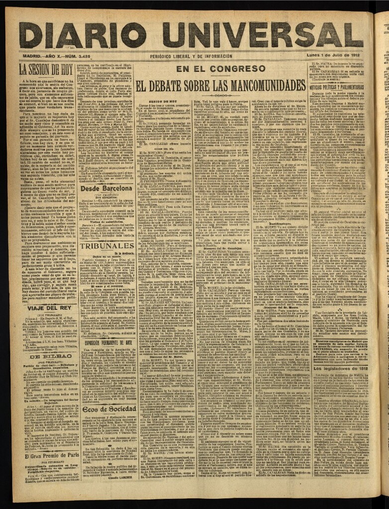 Miniatura de Diario Universal del 1 de julio de 1912