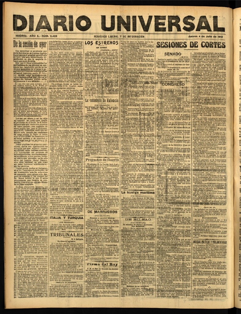 Miniatura de Diario Universal del 4 de julio de 1912