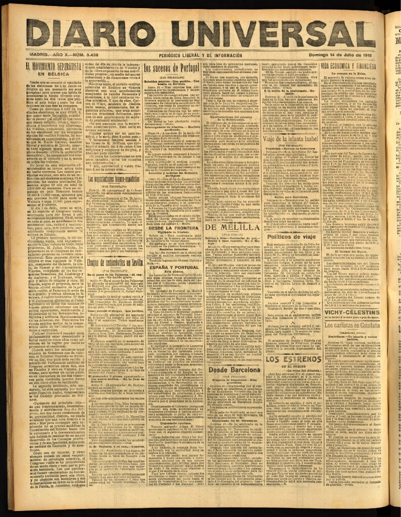 Miniatura de Diario Universal del 14 de julio de 1912