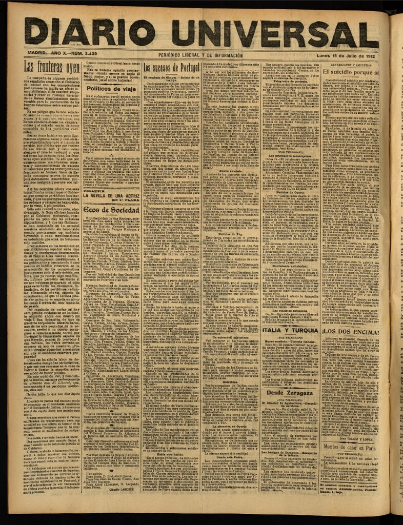 Miniatura de Diario Universal del 15 de julio de 1912