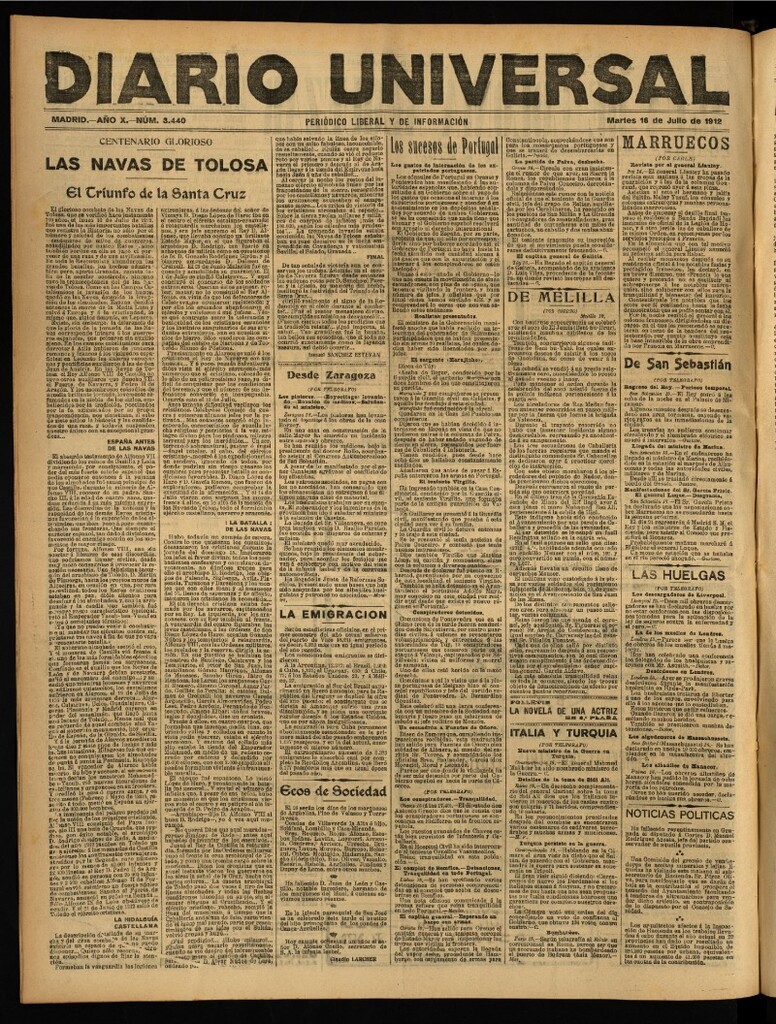 Miniatura de Diario Universal del 16 de julio de 1912