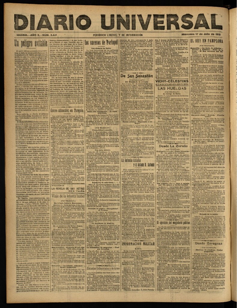 Miniatura de Diario Universal del 17 de julio de 1912