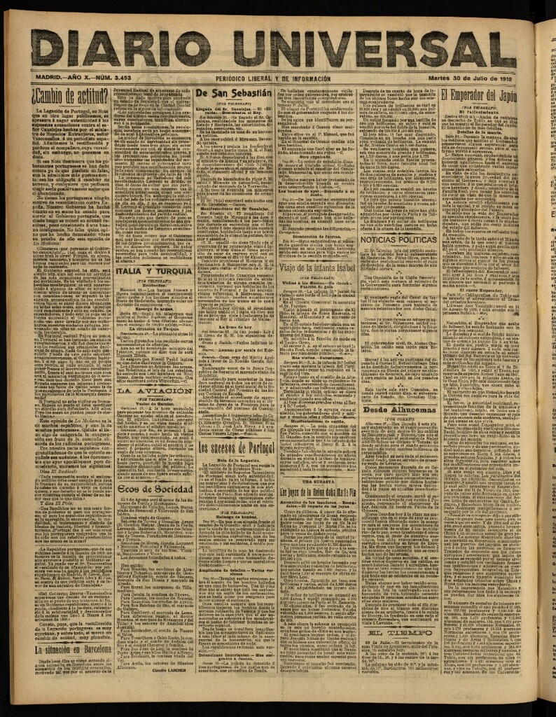 Miniatura de Diario Universal del 30 de julio de 1912