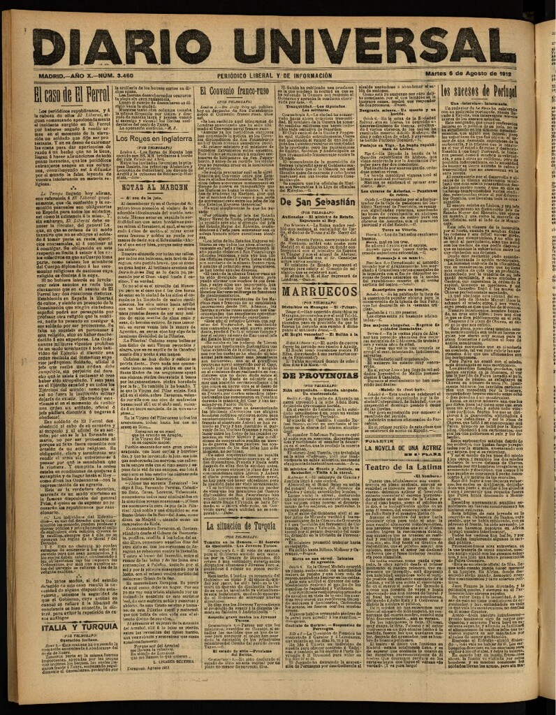 Miniatura de Diario Universal del 6 de agosto de 1912