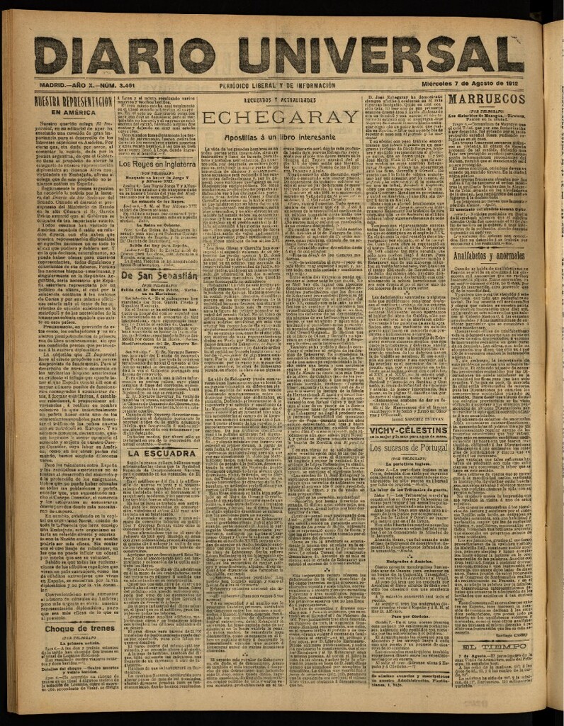 Miniatura de Diario Universal del 7 de agosto de 1912